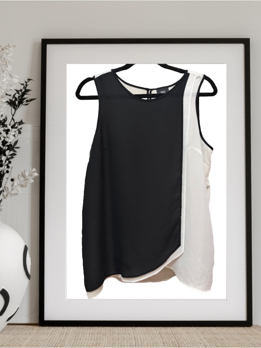 BOGO! Black/White Layered Colorblock Tank